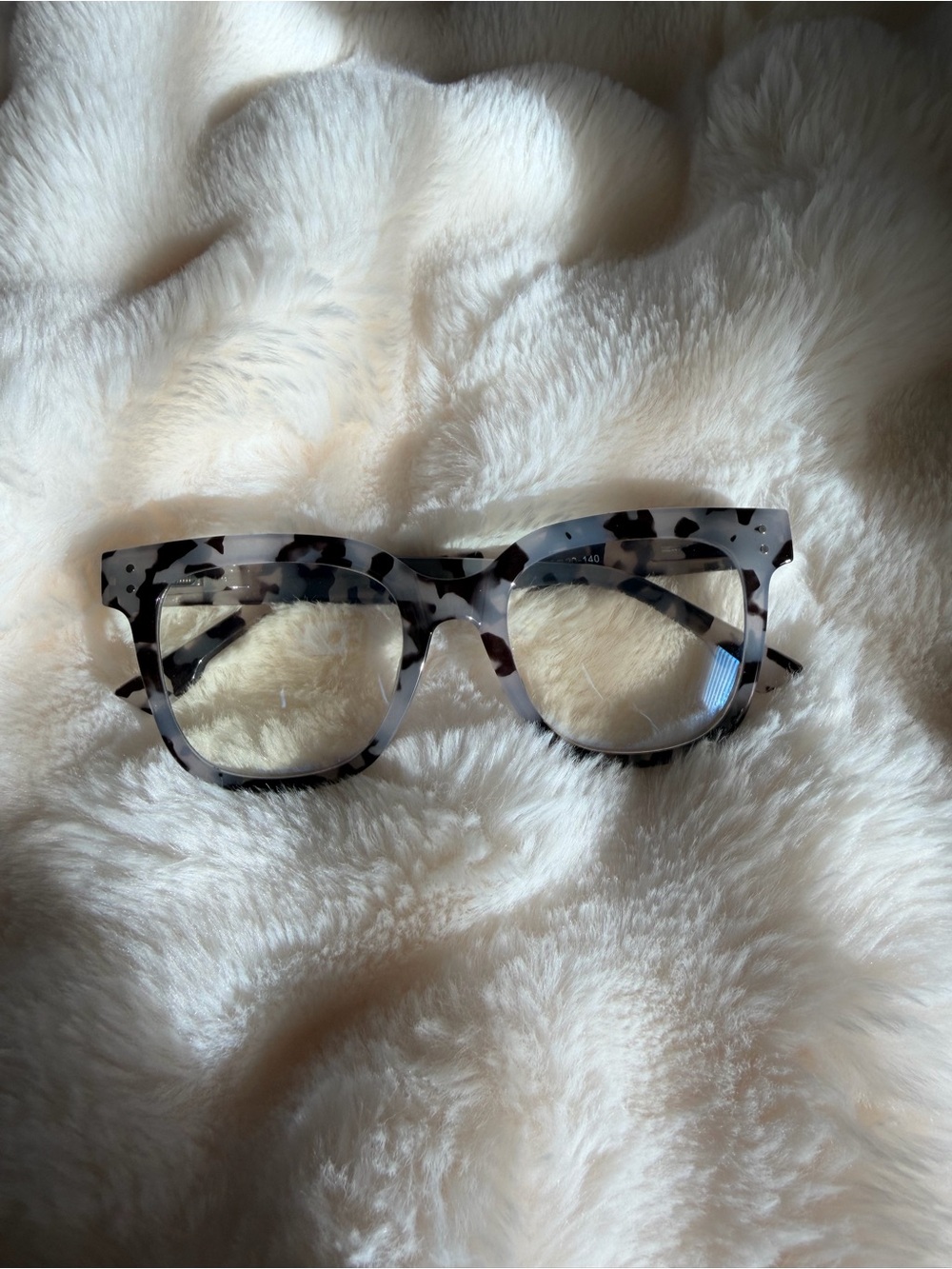 Grey Tortoiseshell Square Frame Glasses